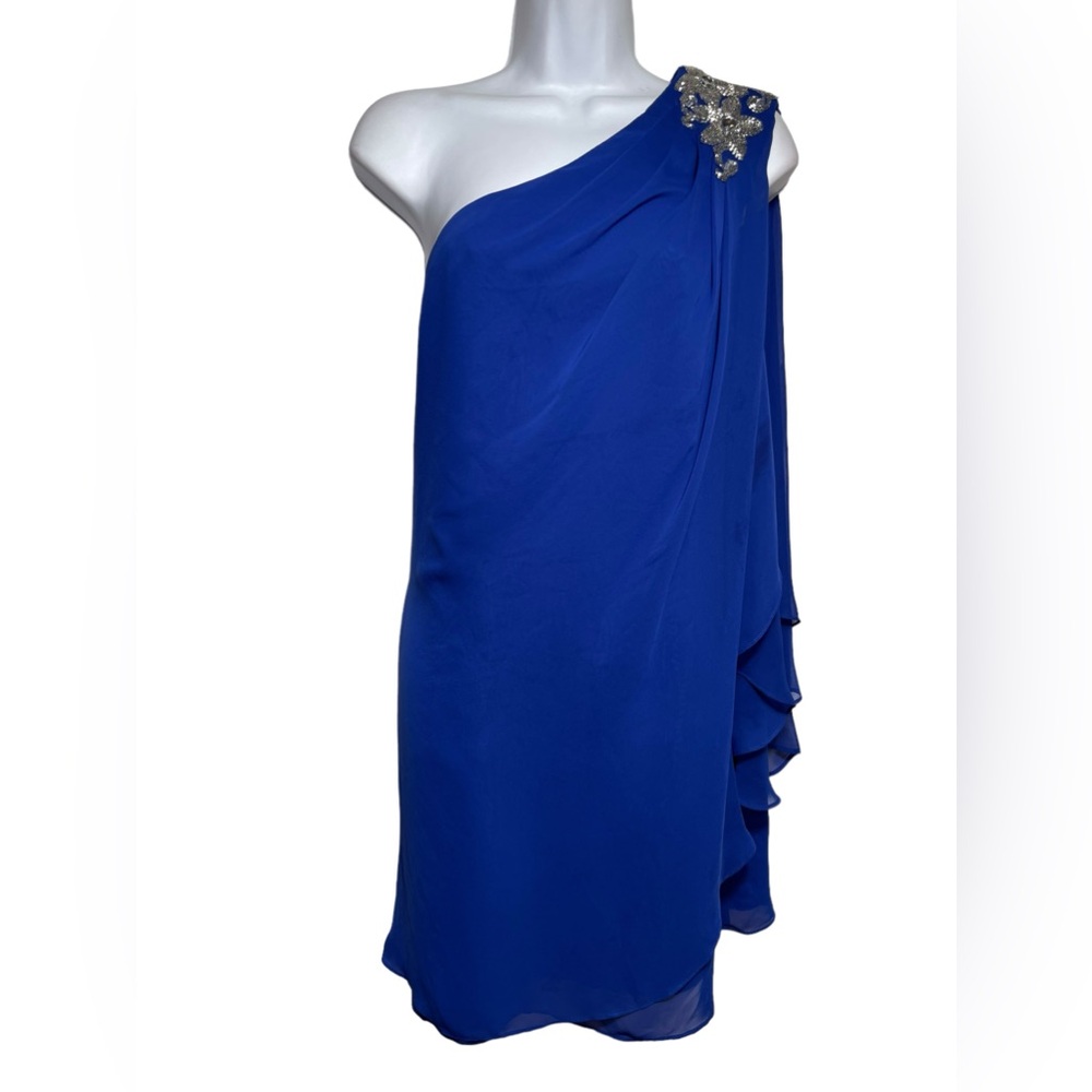 JS Boutique dress size 14 bright royal blue dress w/rhinestone embellishments 💙